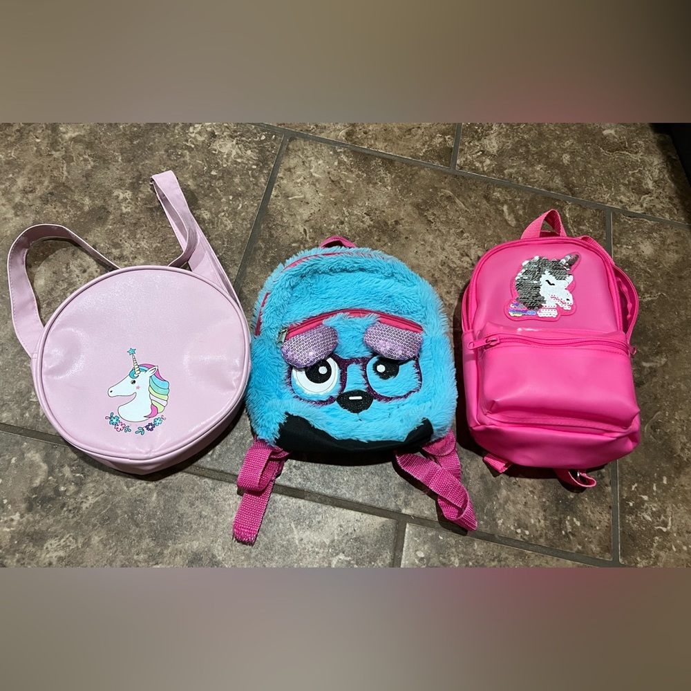Little girls bagpack & unicorn crossbody bag